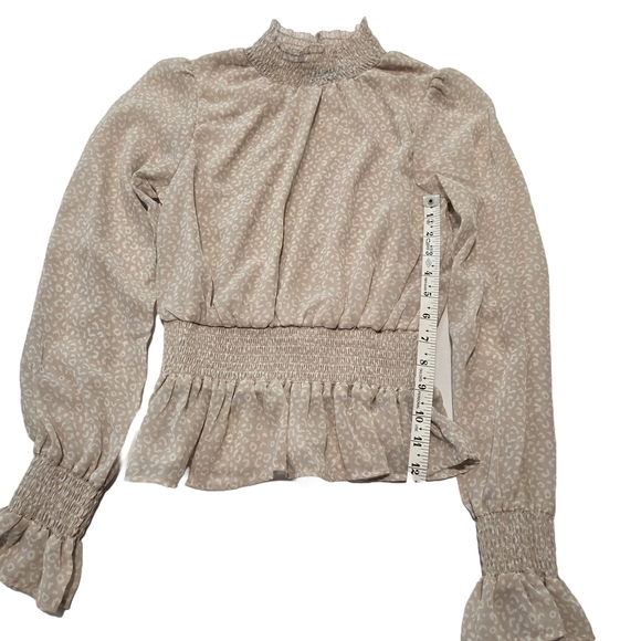 Chic Cream Long Sleeve Blouse - Picture 10 of 11